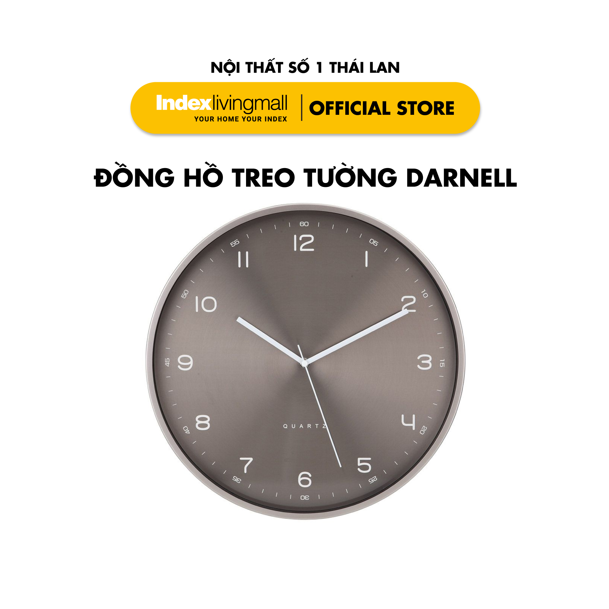 Đồng hồ treo tường trang trí nghệ thuật DARNELL Kích thước 40 x 5 x 40 cm size 16 inch | Index Living Mall | Nhập khẩu Thái Lan