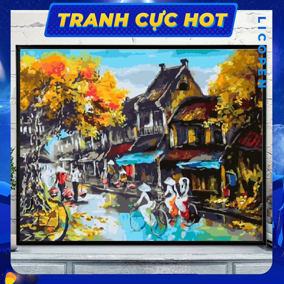 Tranh Tô Màu Theo Số Licopen - Tranh Phố Cổ - MS270