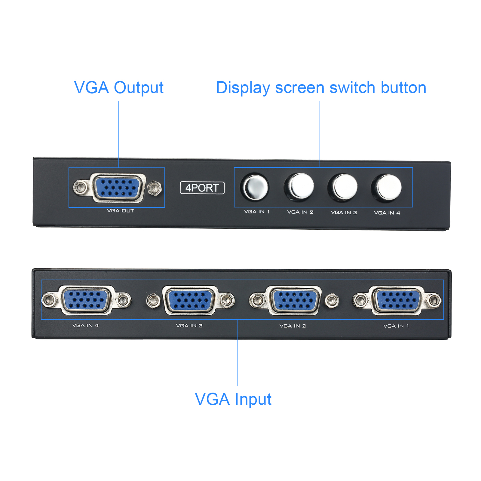 Bộ Chuyển Đổi 4 Cổng VGA Splitter 4 Trong 1 Cho LCD PC Màn Hình TV
