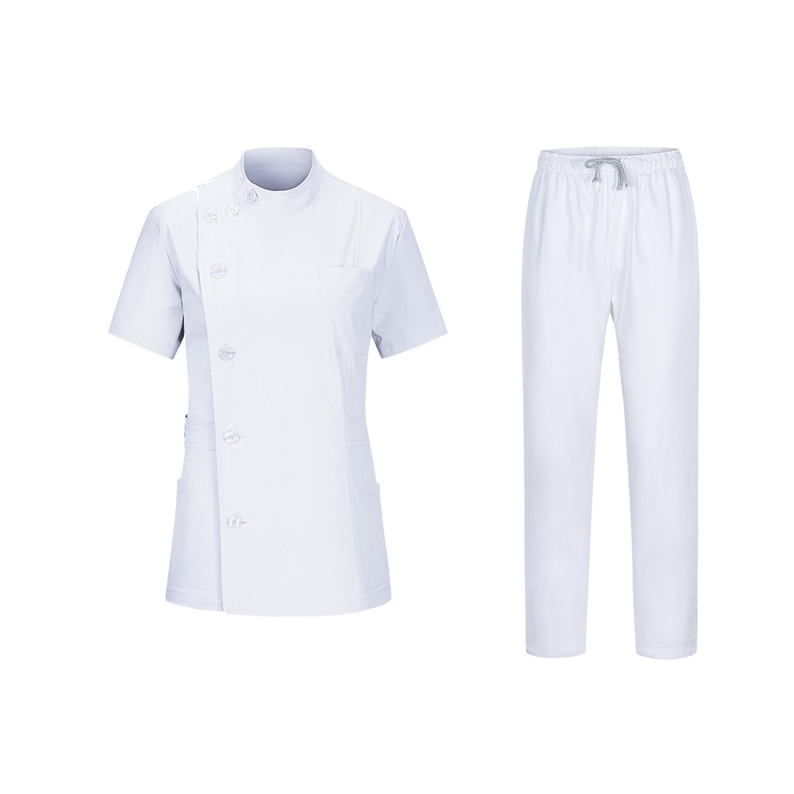 Women Scrubs Sets Top Jogger Pants Doctor Workwear Healthcare Soft Drawstring Pants Nurse Costume Nursing Uniforms for Massaging Esthetician