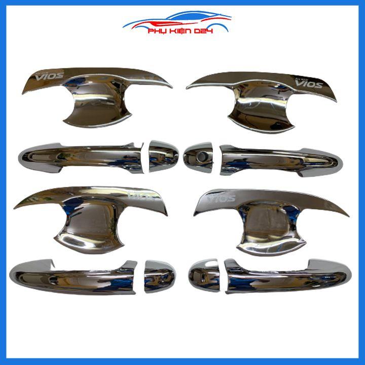 Ốp tay hõm Vios 2019-2020-2021-2022 vân carbon/mạ crom chống trầy bảo vệ cửa xe ô tô
