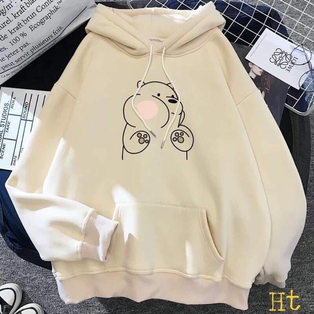 Áo Hoodie in hình Gấu phồng má, áo hoodie nỉ nhiều màu