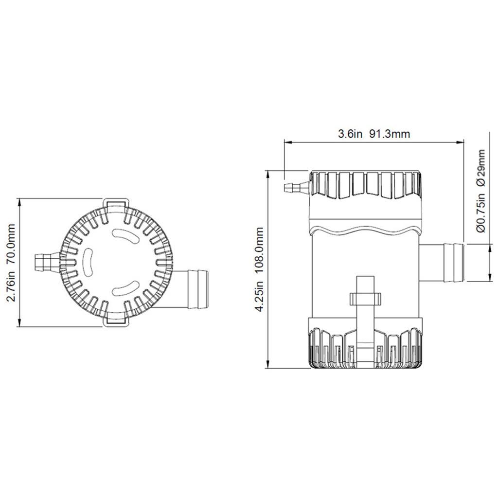 24V 1100GPH Boat Bilge Water Pump  Submersible Pump