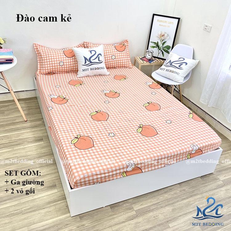 Bộ 3 món ga gối Cotton Poly M2T bedding Hàn Quốc drap giường và 2 vỏ gối