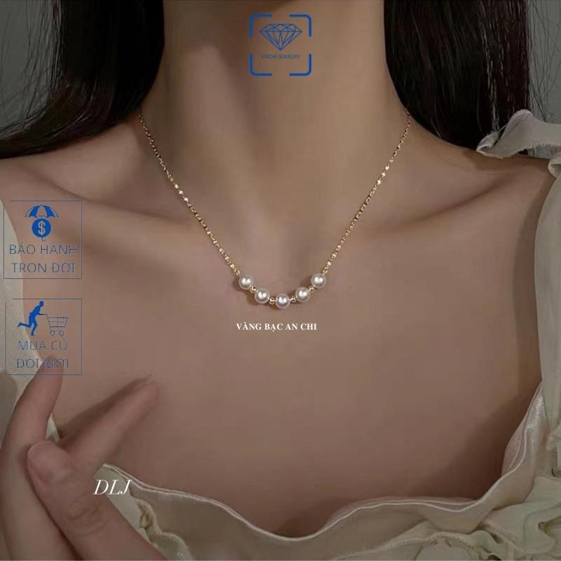 Dây chuyền bạc,Vòng cổ hạt trai thật trẻ trung thanh lịch, an chi jewelry