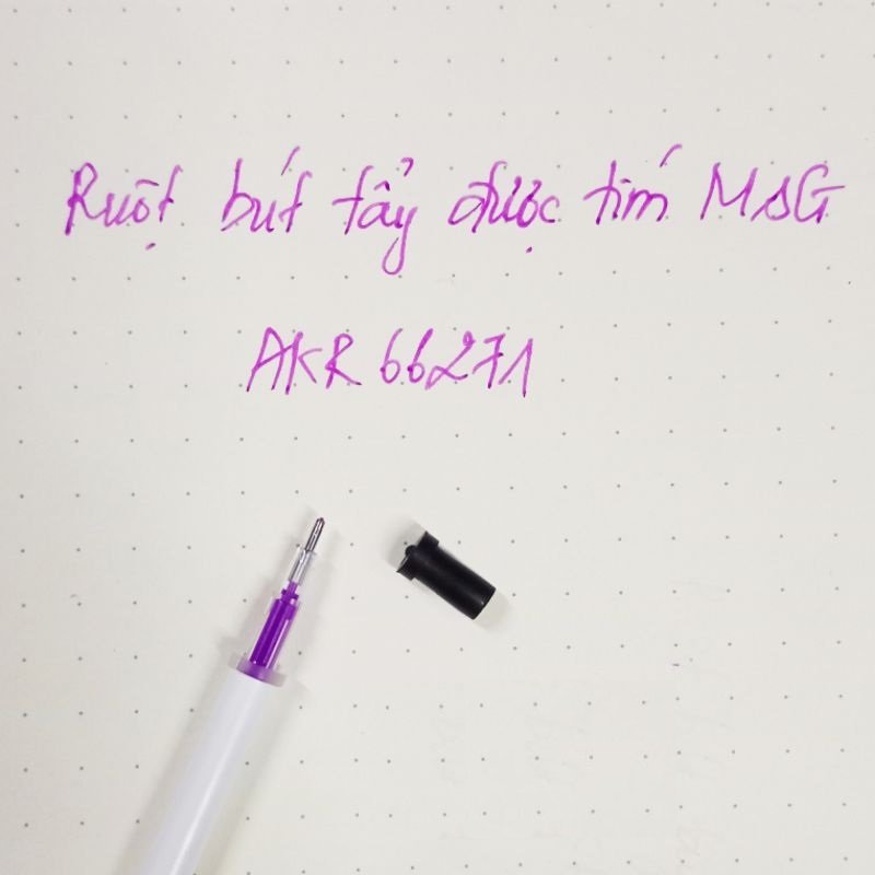 Vỉ 2 Ruột bút gel xóa được M&amp;G AKR66271 nét 0.5mm - Mực tím (Ruột bút nước xóa được)