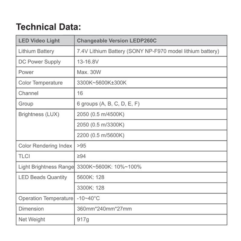 Đèn LED Godox P260C - Tặng Adapter - Hàng Chính Hãng