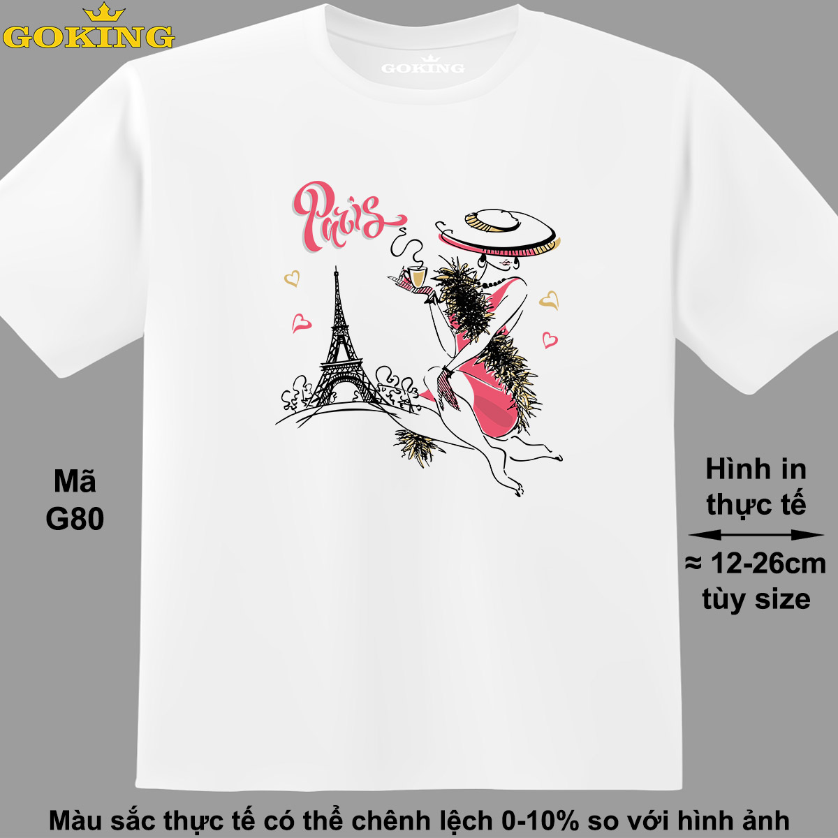 PARIS, mã G80. Hãy tỏa sáng như kim cương, qua chiếc áo thun Goking siêu hot cho nam nữ trẻ em, áo phông cặp đôi, gia đình, đội nhóm