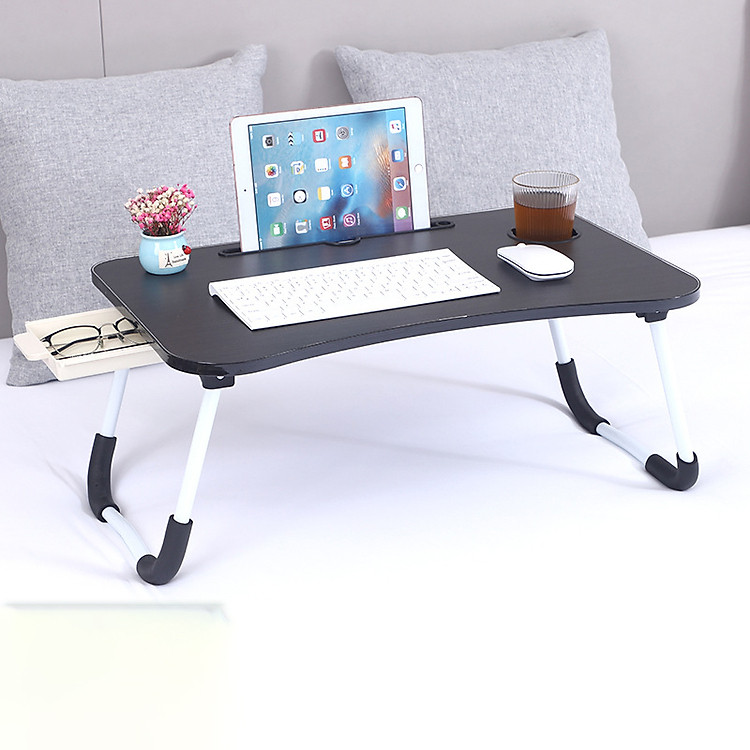 Bàn Học Gấp Gọn Ngồi Bệt Có Khe Cắm Điện Thoại Có Ngăn Kéo Khay Cốc Và Cài Điện Thoại Máy Tính Bảng