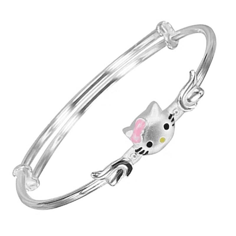 Vòng tay bạc ta Hello Kitty cho trẻ em