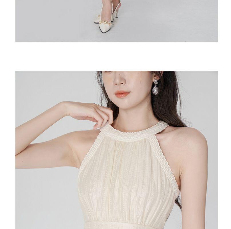TOBE1SHOP Váy cổ nữ thiết kế mùa hè, eo cao, váy cổ dài.