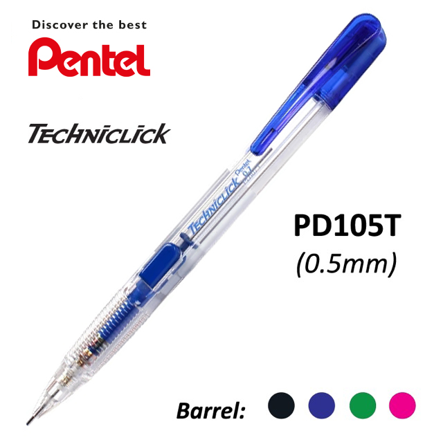 Bút Chì Kim Pentel Bấm Thân Giữa PD105T (0.5mm) Và PD107T (0.7mm) | Thiết Kế Thân Trong Đẹp Mắt