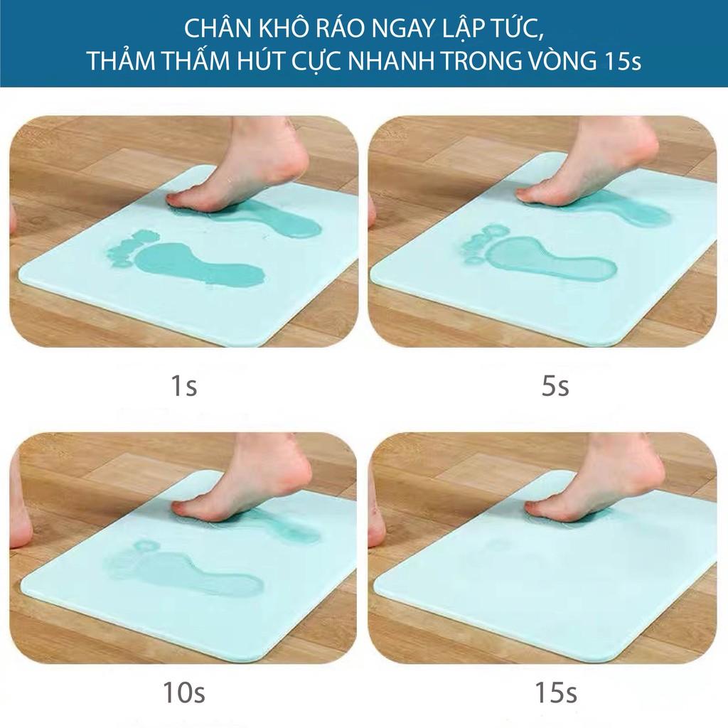 Thảm Đá Nhật Bản Siêu Thấm Nước - Thảm Lau Chân Phòng Tắm - Màu Xám Trơn Cực Hot