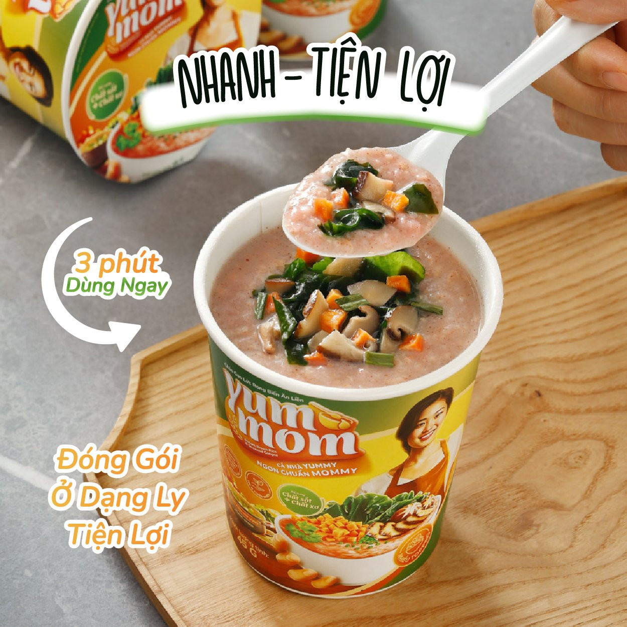 Cháo gạo lứt rong biển yến mạch ăn liền 45g TÂM MINH FOODS cho bé ăn dặm