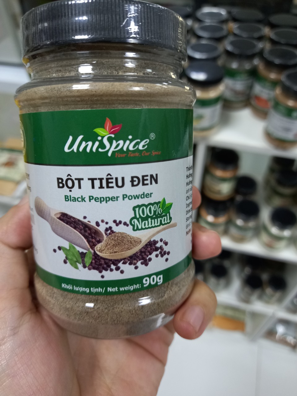 Bột tiêu đen xay mịn Unispice 90gr Natural