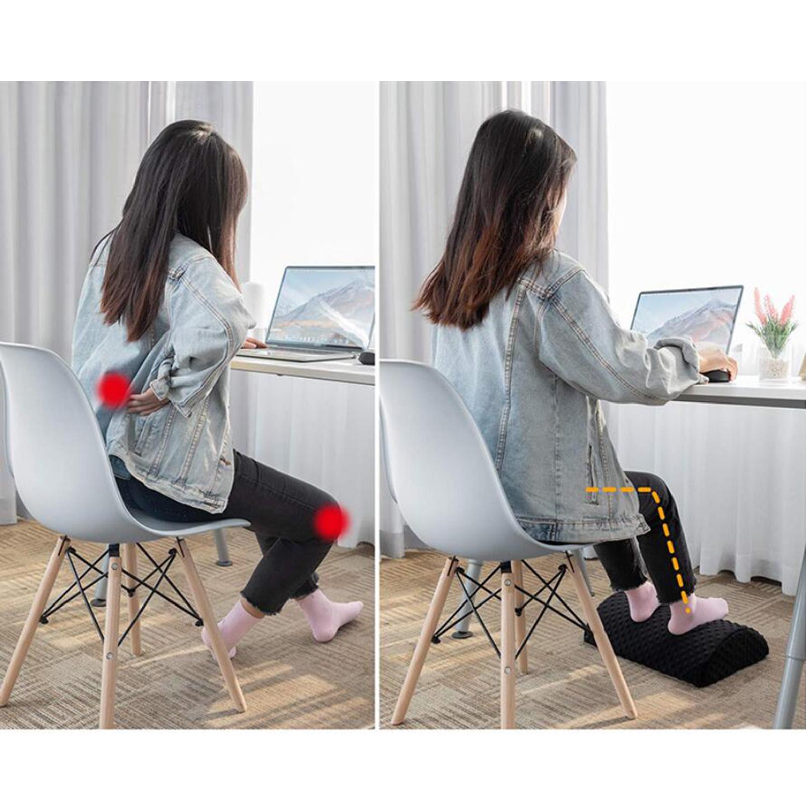 Foot Rest Under Desk Footrest Removable Cover Non-Slip Desk Airplane Travel
