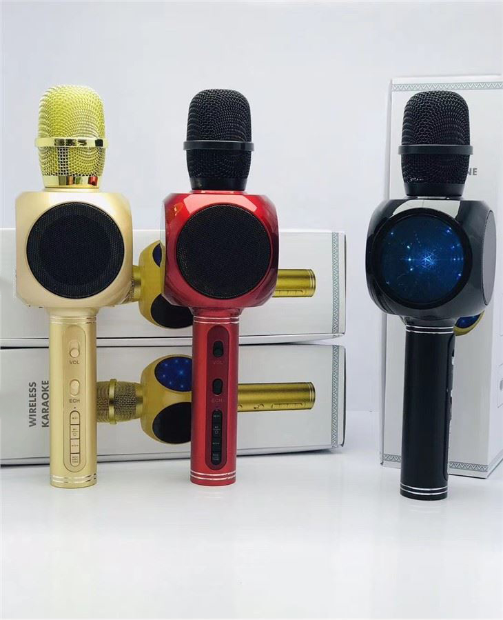 Micro Karaoke Kèm Loa Bluetooth Y.S - 6O Có Led Hát Hay