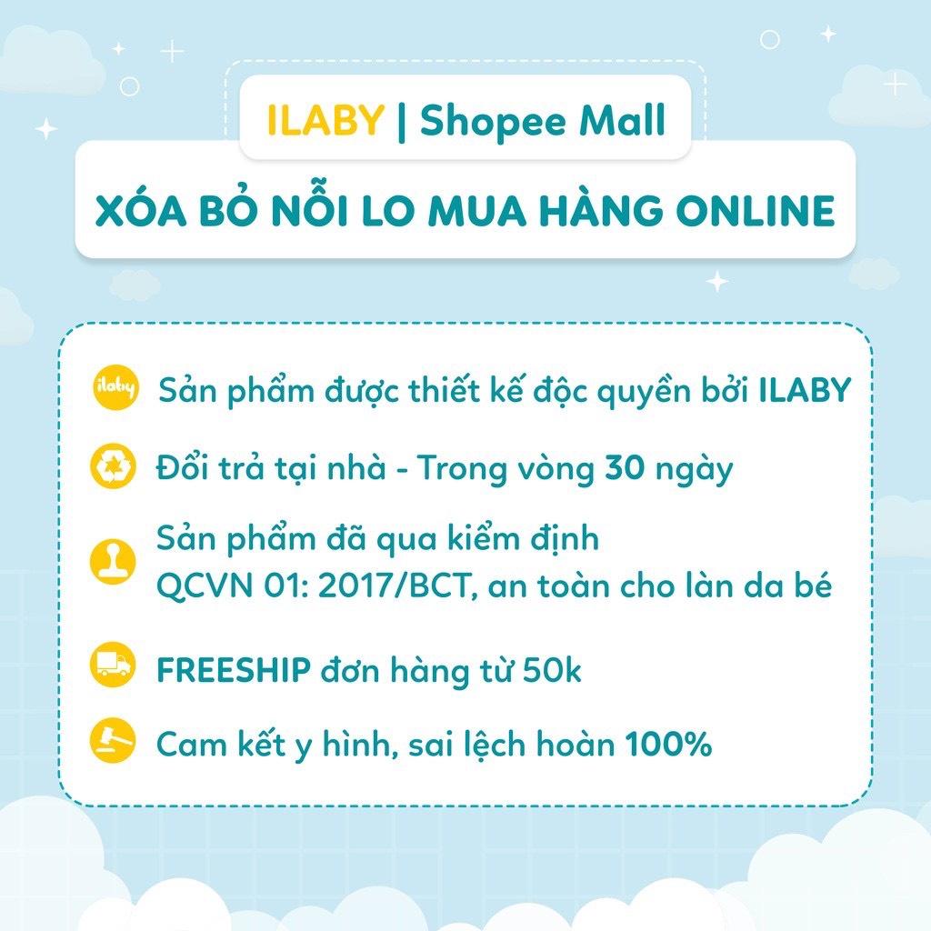 Áo cho bé trai ILABY sơ mi cổ tàu chất liệu thoáng mát