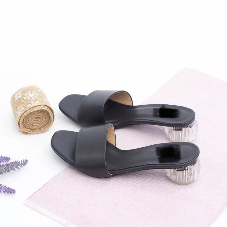 Guốc Cao Gót Trụ Tròn 3p Quai Ngang Màu PN238