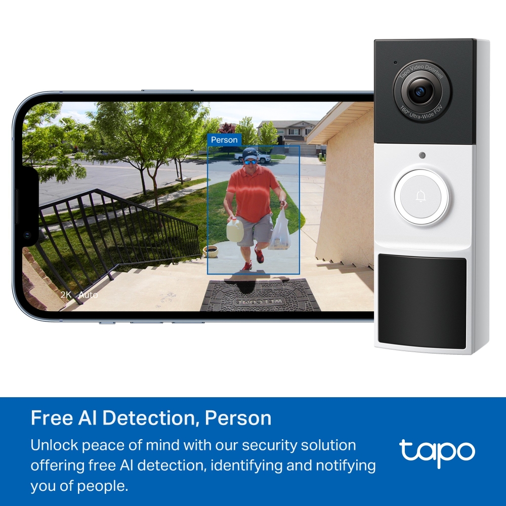 Camera Chuông Cửa TP-Link Tapo D210 | Hình ảnh 2K | Góc siêu rộng 160° | Đàm thoại 2 chiều | Bảo hành 2 năm | Hàng Chính Hãng