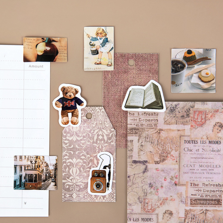 Sticker hộp 46 miếng dán - Phòng Chiếu Cổ Điển - Hộp nhãn dán trang trí sổ tay bullet journal - M339