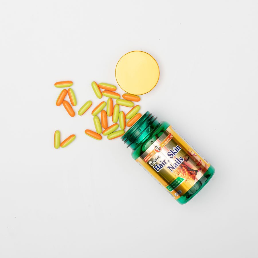 COMBO 2 CHAI TPCN COSME HAIR SKIN NAILS kích thích mọc tóc nhanh, giúp cho chân tóc chắc khoẻ - Chai 60 viên TẶNG 1 CHAI