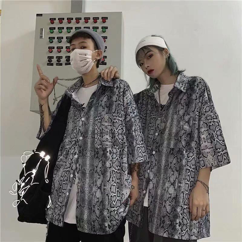 Áo Sơ Mi Ngắn Tay In Họa Tiết Da Rắn Thời Trang Dành Cho Nam