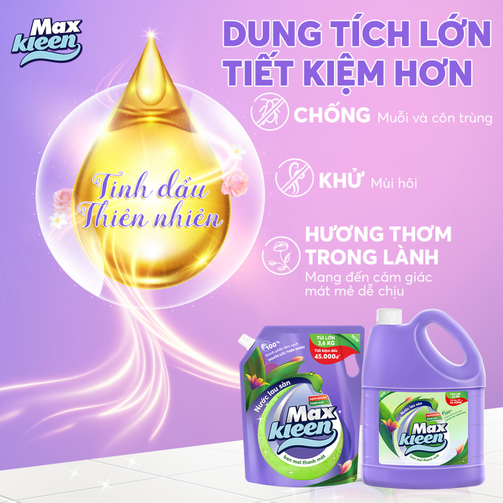 Túi Nước Lau Sàn MaxKleen 3.6kg - Ban Mai Thanh Mát