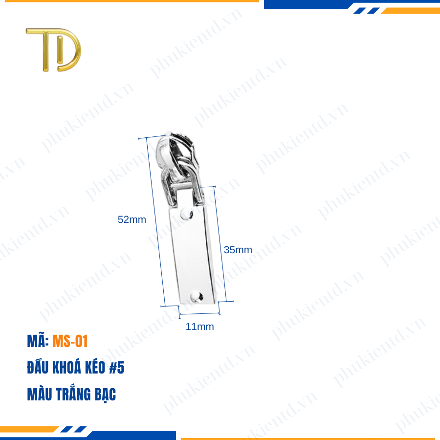 Đầu khóa kéo túi xách, đầu khóa kéo thay thế, đầu khóa kéo balo răng 5, Mạ điện độ bền 5-8 năm