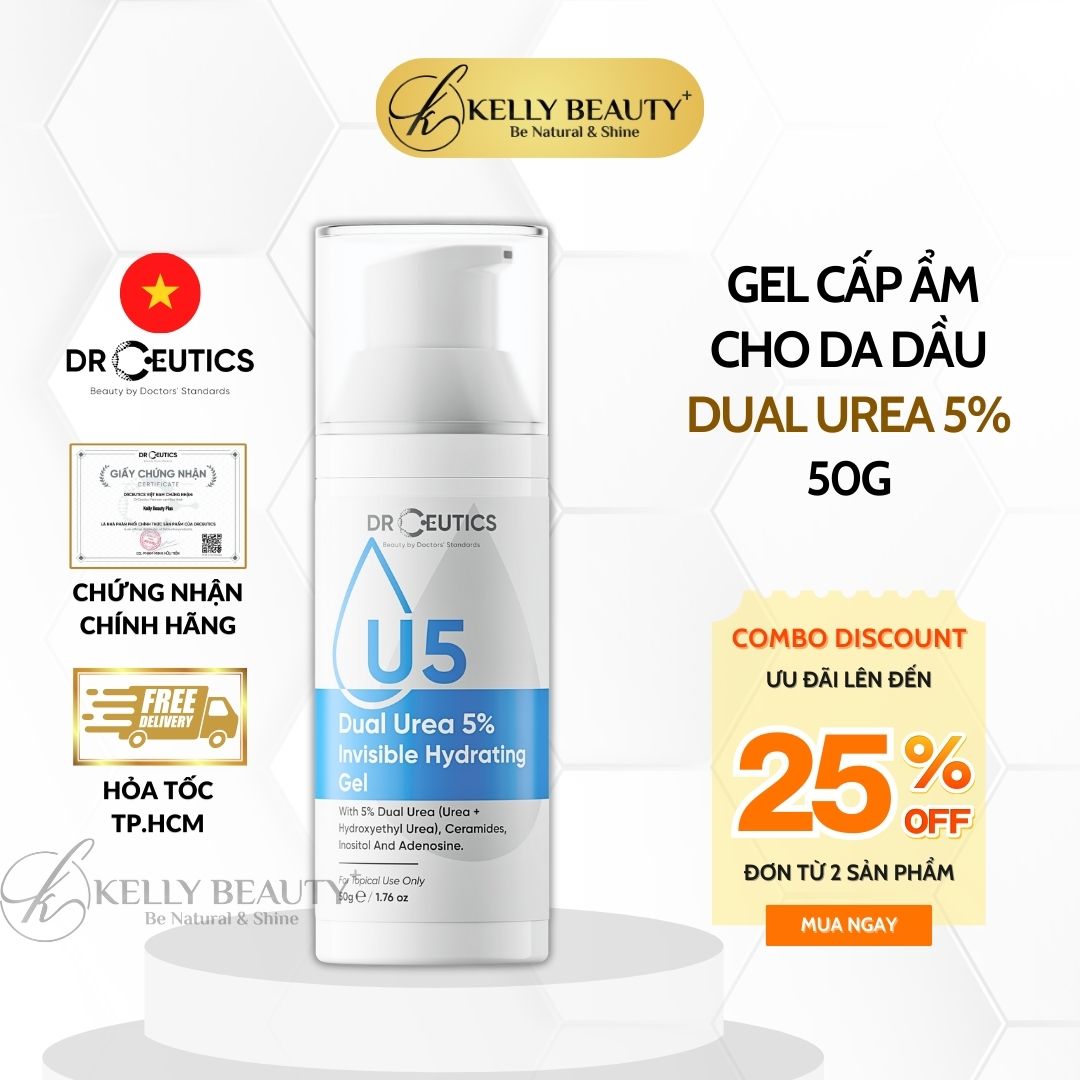 Gel Cấp Ẩm Cho Da Dầu DrCeutics Dual Urea 5% Invisible Hydrating Gel | Kelly Beauty
