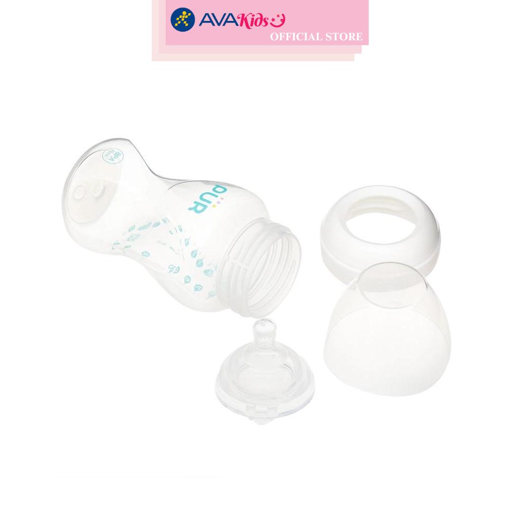 Bình sữa nhựa PP, PE Pur Milk Safe 9812 cổ rộng 250 ml (3 - 6 tháng)