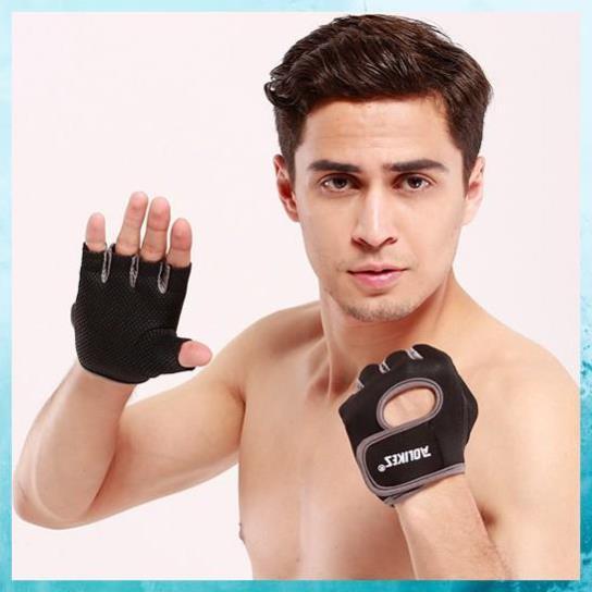 Găng Tay Tập Gym Thể Thao Hở Lưng Al 1678 Thoáng Khí, Bảo Vệ Bàn Tay Chống Trượt