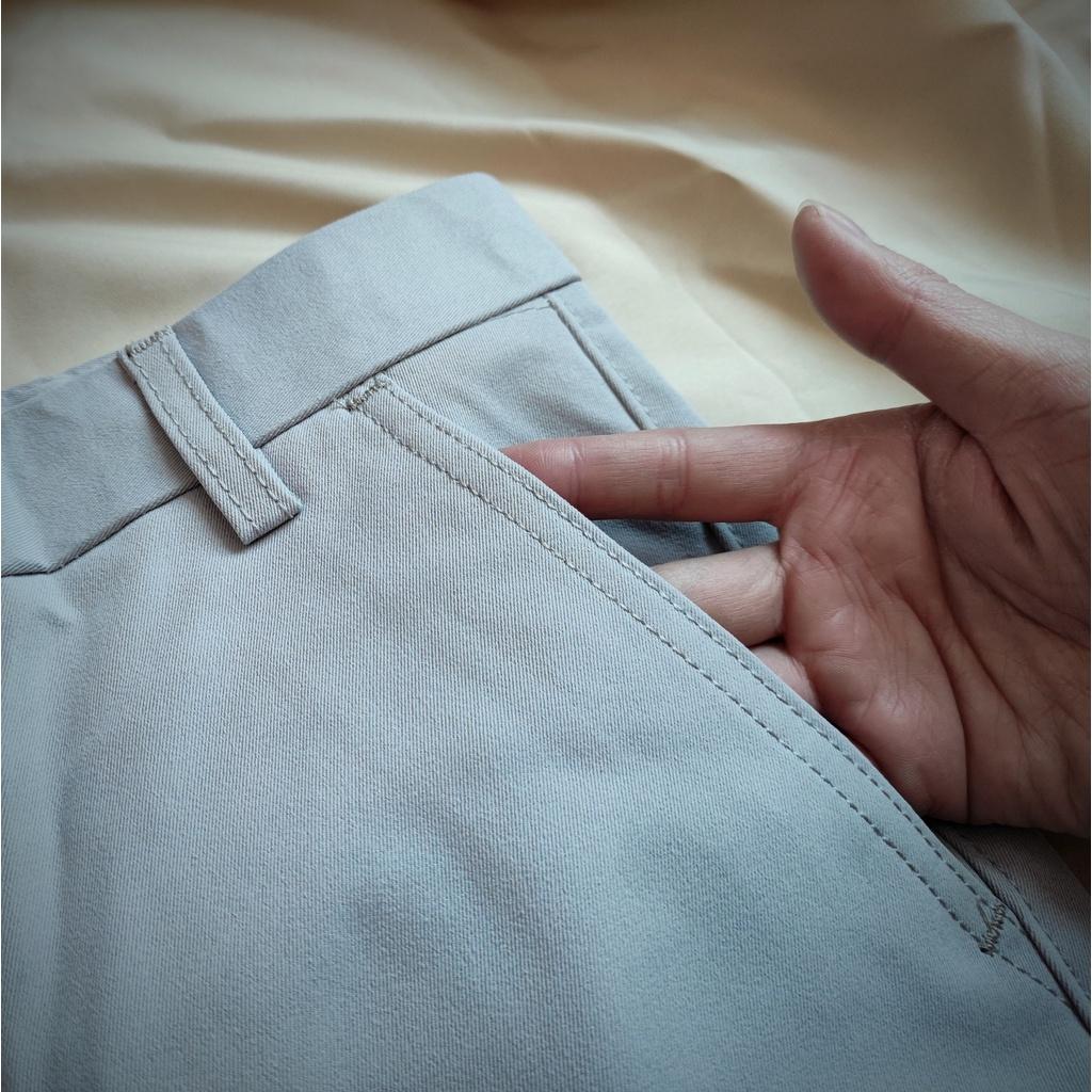 Quần dài nam vải thô co giãn nhẹ thấm hút mặc mát màu đen ghi VNXK đi học đi chơi Pon.mens