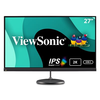 ViewSonic VX2785-2K-MHDU 27 inch 1440p Màn hình IPS không khung với cổng vào USB 3.2 loại C HDMI DisplayPort và FreeSync cho gia đình và văn phòng
