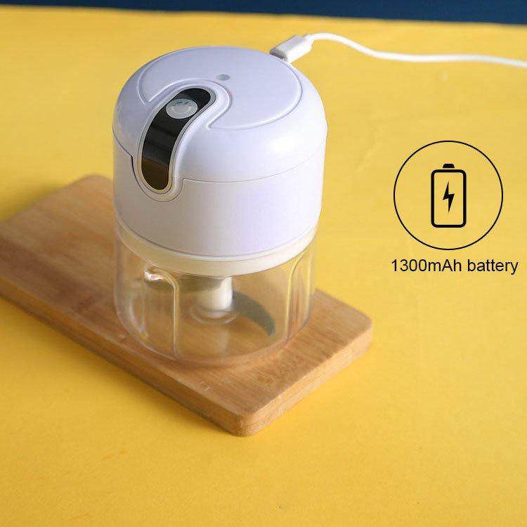 Máy Xay Tỏi Ớt Mini Sạc Điện Dt 300ml, CỐI Say Dày Dặn, 3 Lưỡi Dao Kèm Cáp Sạc USB pin lâu 1300mAh Hàng Chất Lượng