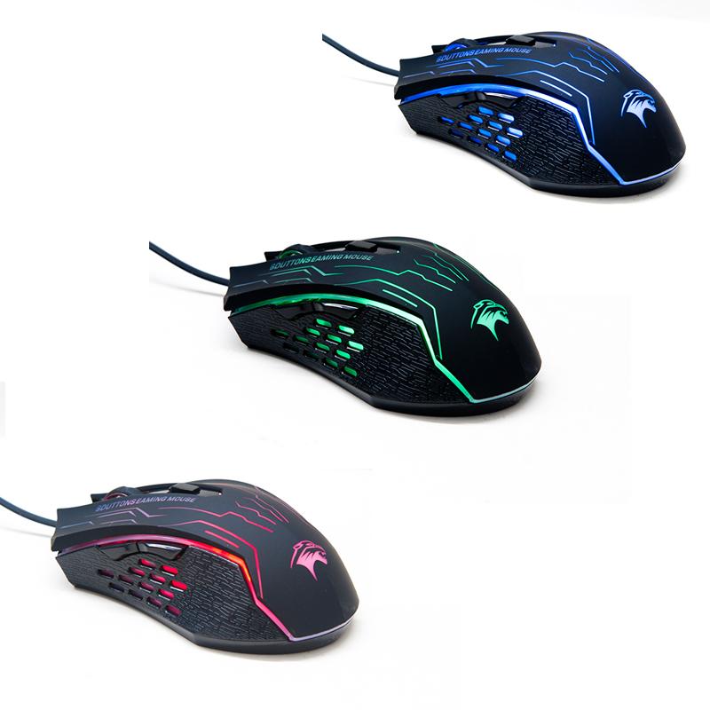 3200DPI Silent Click USB Chuột Chơi Game Có Dây Game Thủ Công Thái Học 6 Nút Opitical Chuột Máy Tính Dành Cho PC Mac Laptop Chơi Game LOL Dota 2