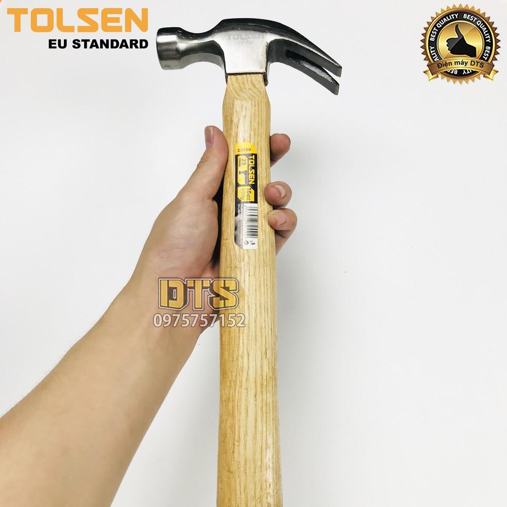 Búa sừng dê, búa nhổ đinh cán gỗ 16oz/ 450g TOLSEN - Tiêu chuẩn xuất khẩu châu Âu