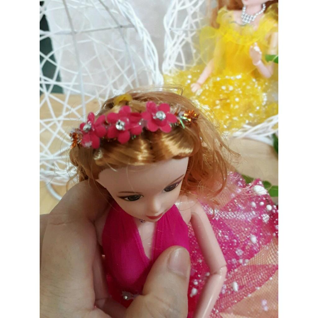 Combo Búp bê có khóp mắt thủy tinh kèm xích đu sắt cao 32 cm - giao màu ngẫu nhiên