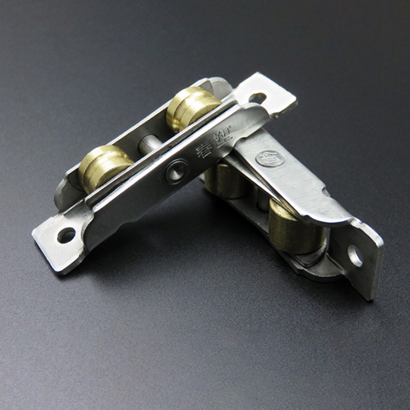 Bộ 2 bánh xe đôi cho cửa trượt-cửa lùa bằng inox không gỉ, rộng 14mm dùng cho cửa nhựa, nhôm, thép