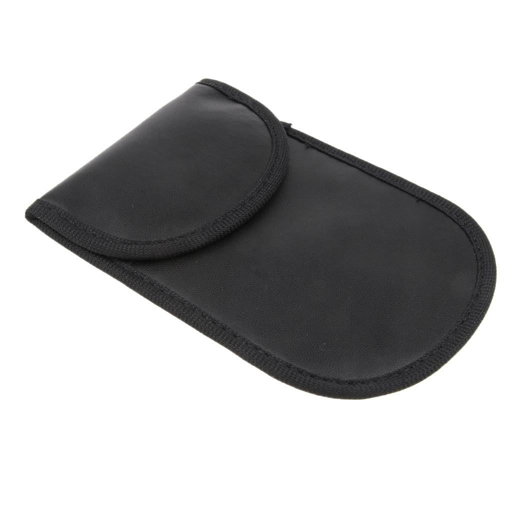 Signal Shielding Blocker Leather Bag Key Fob RFID Blocking Pouch Security Wallet