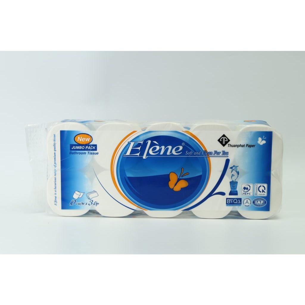 Giấy vệ sinh Elene xanh 3 lớp không lõi cao cấp 1.6kg mềm mịn