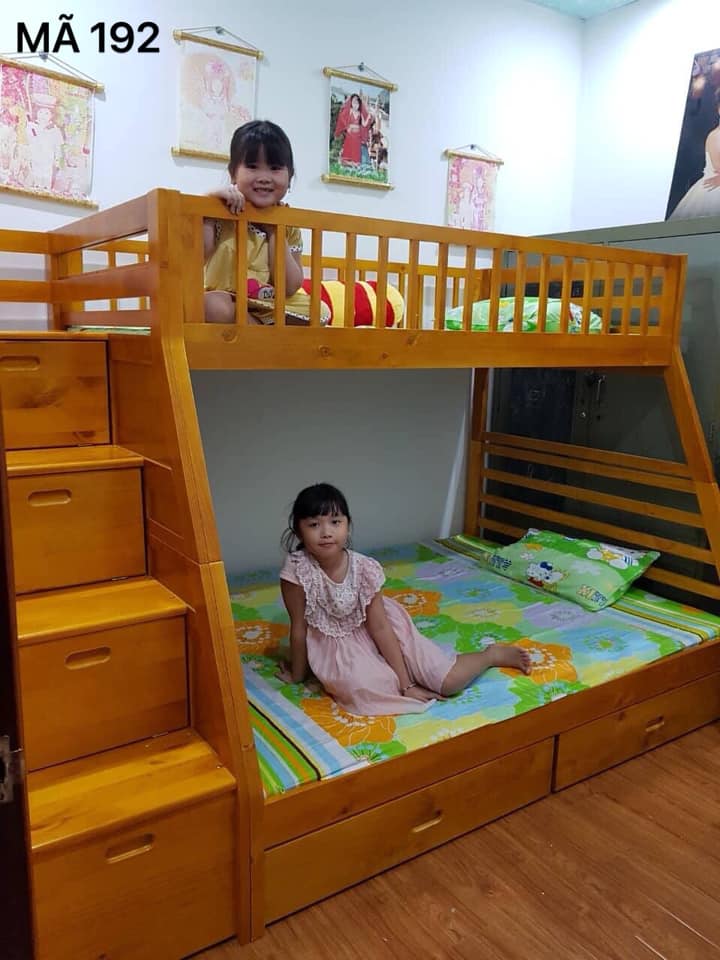 Giường 2 Tầng Belle Espirit Gỗ Tự Nhiên Cao Cấp - Vàng Gỗ
