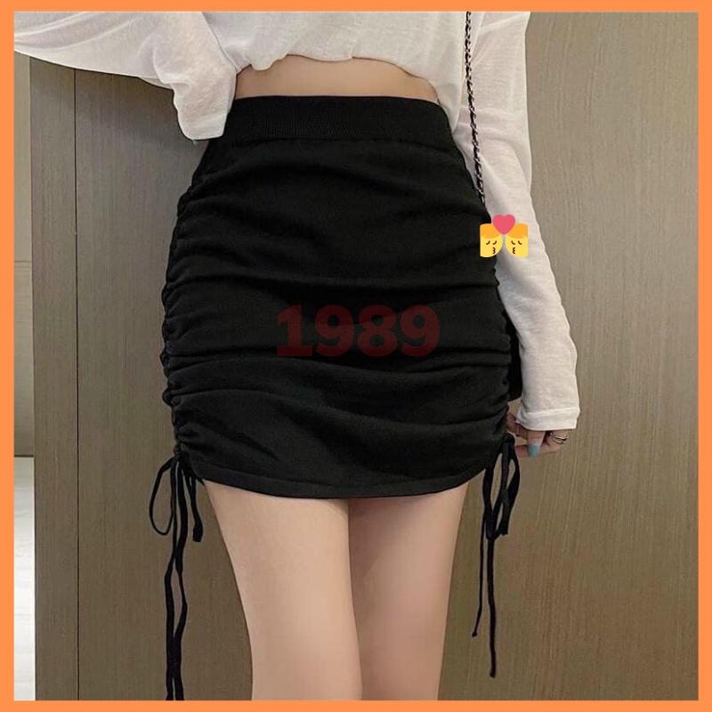 Chân váy rút dây 2 bên body ulzzang ngắn lưng cao công sở tôn dáng rễ mix đồ THỜI TRANG 1989