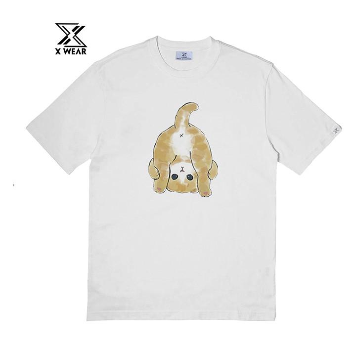 Áo thun Unisex phiên bản Lazy Cat cotton chống nhăn MEO1