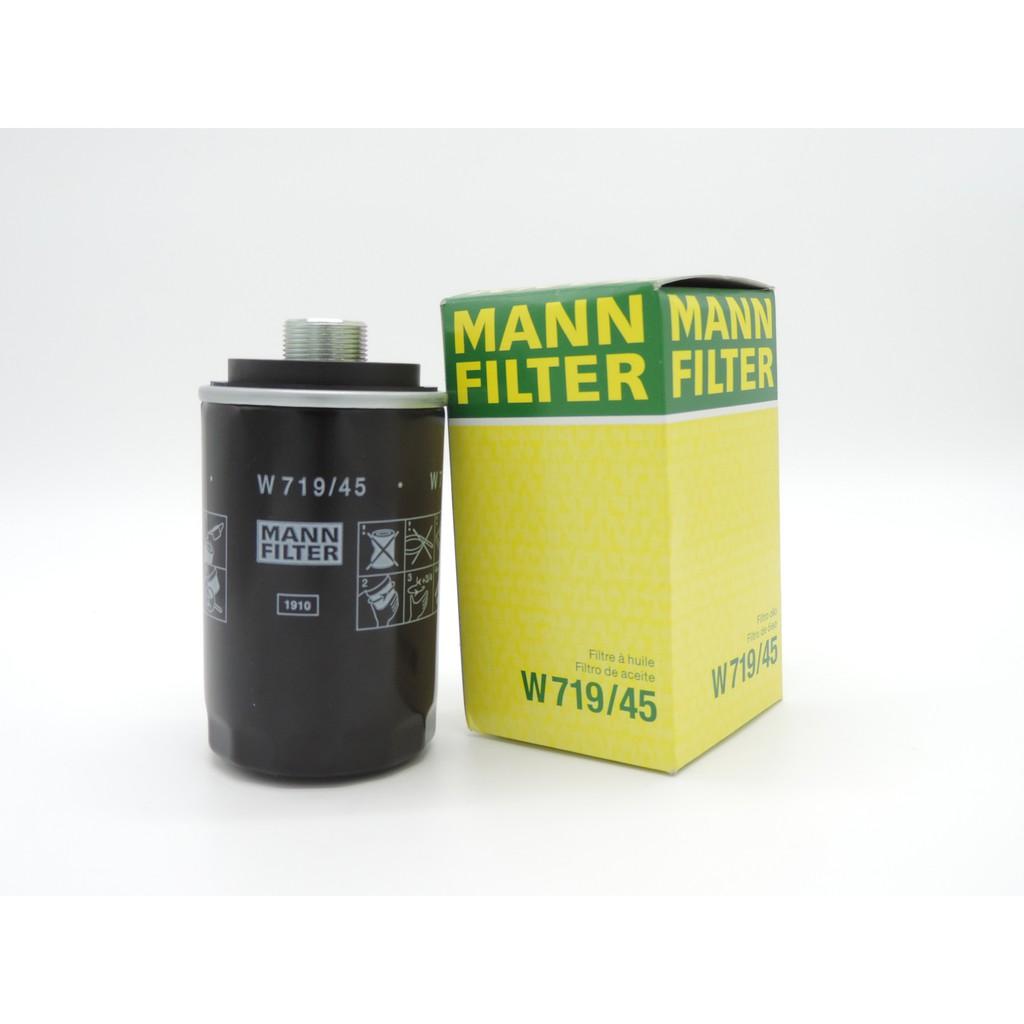 Lọc dầu nhớt MANN FILTER - W719/45 dành cho xe AUDI A3, A4, A5, A6, A8, Q3, Q5, VOLKSWAGEN, 06H115403, 06H115561