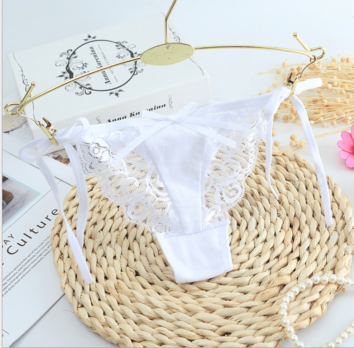 Bộ 5 quần lót ren nữ buộc dây phong cách