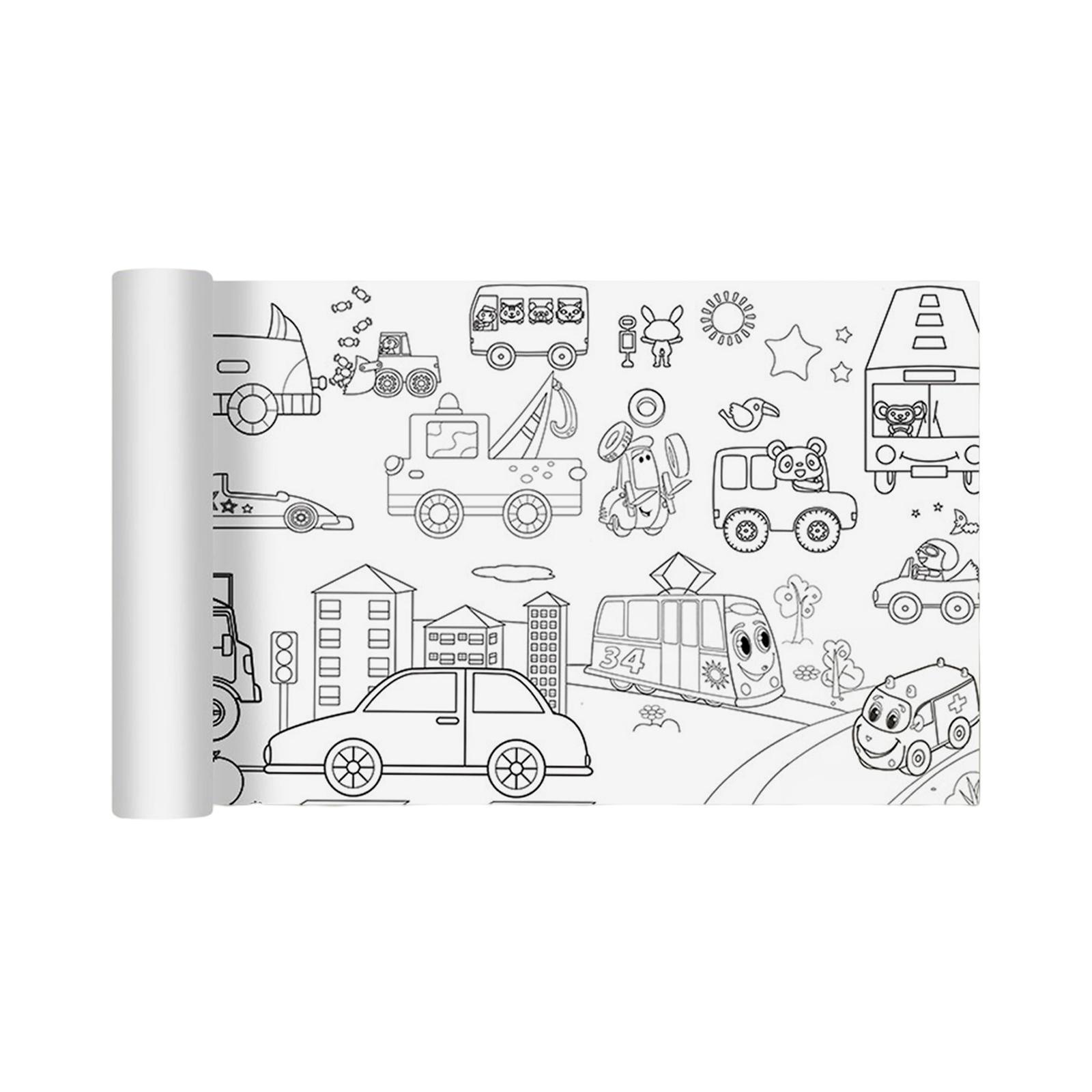 Large Children Colouring Roll Arts Crafts Activity Coloring Book Paper Watercolor Wall Sticker Theme Scene Color Filling Paper for Classroom