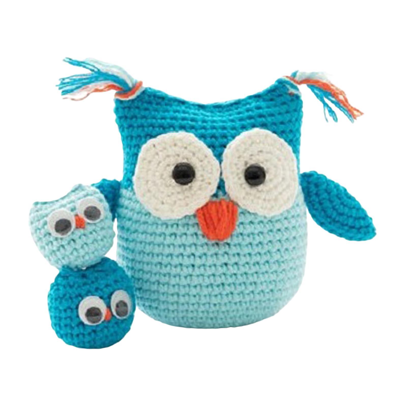 2Set DIY Owl Dinosaur Doll Crochet Kits Hand Knitting Toy Starter Crochet Your Own Crochet Kits Beginner Crochet Kits