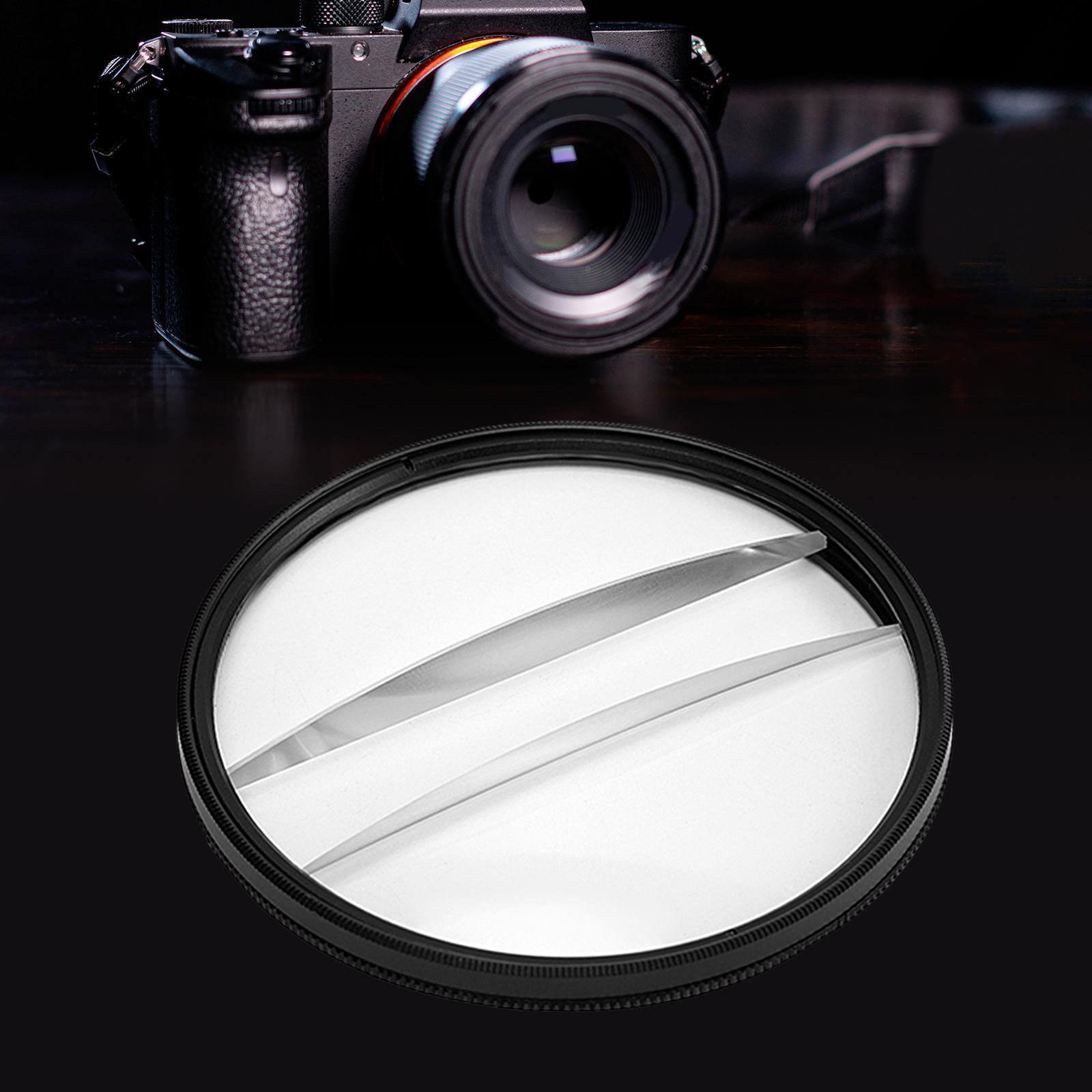 77mm Double Half Moon Camera Lens Filter Half  Foreground Blur