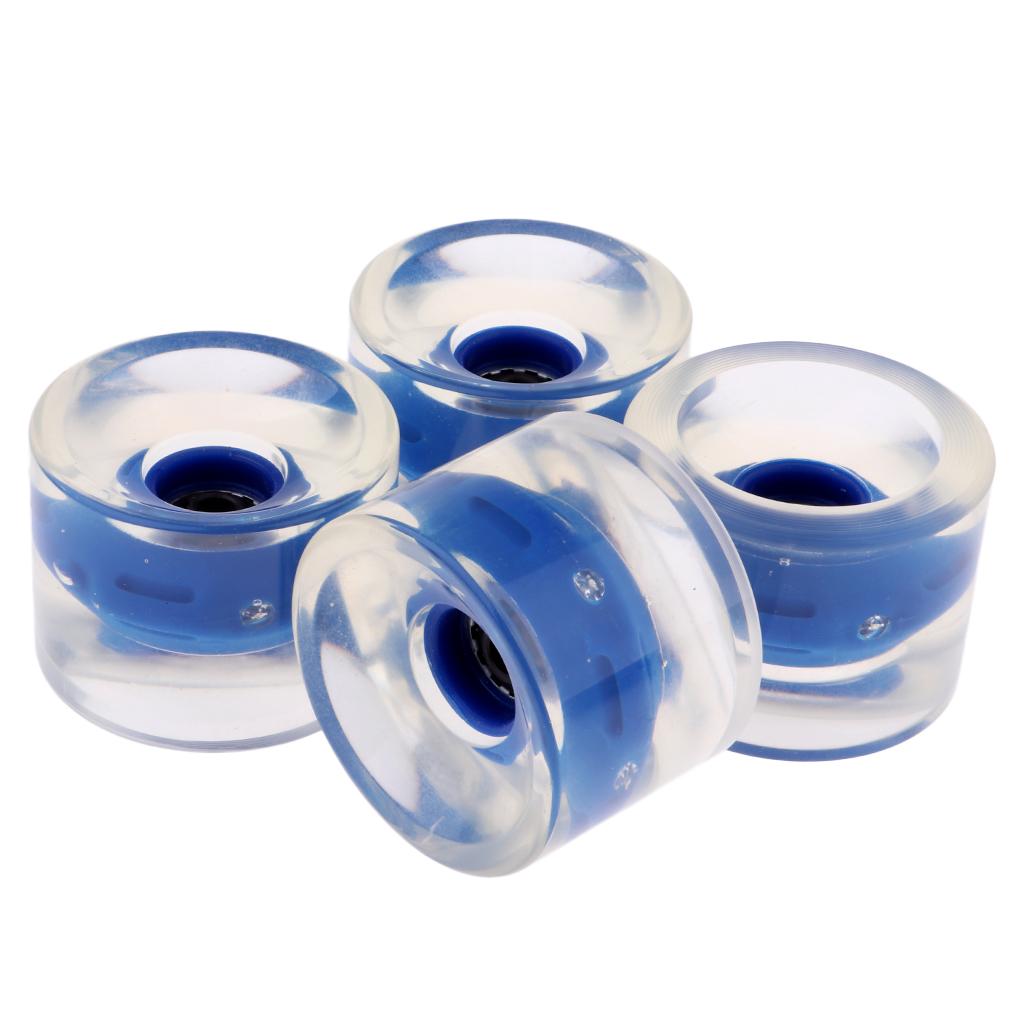 4pcs Longboard Light Up Wheels Skateboard Cruiser Repair Rebuilding White